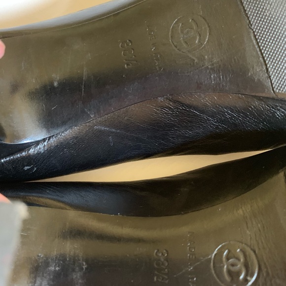 Chanel Black Leather Peeptoe - Picture 6 of 7